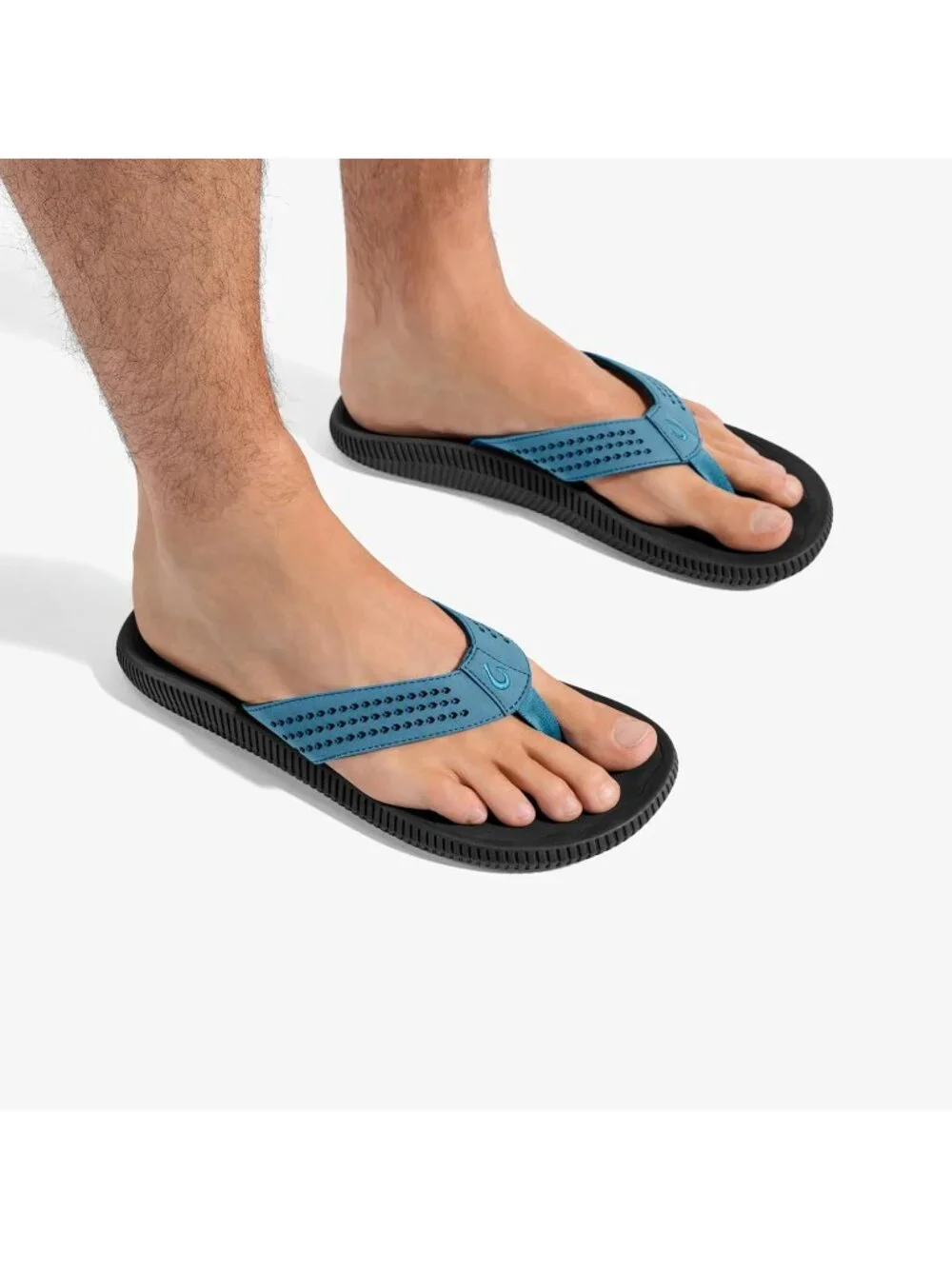 Men's Blue Fog Resistant Flip Flops Arch Support Comfort Fit Beach Sandal Shoes